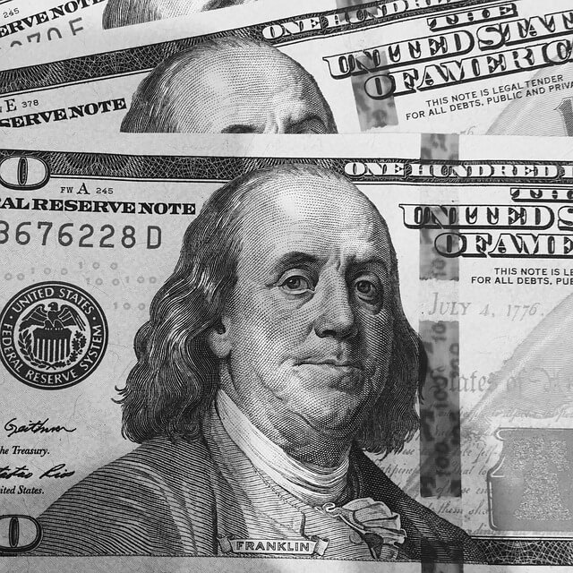 One Hundred Dollar Bill Close-Up